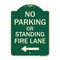 Signmission No Parking or Standing Fire Lane W/ Left Arrow Heavy-Gauge Aluminum Sign, 24" x 18", G-1824-23683 A-DES-G-1824-23683 - alternate 1